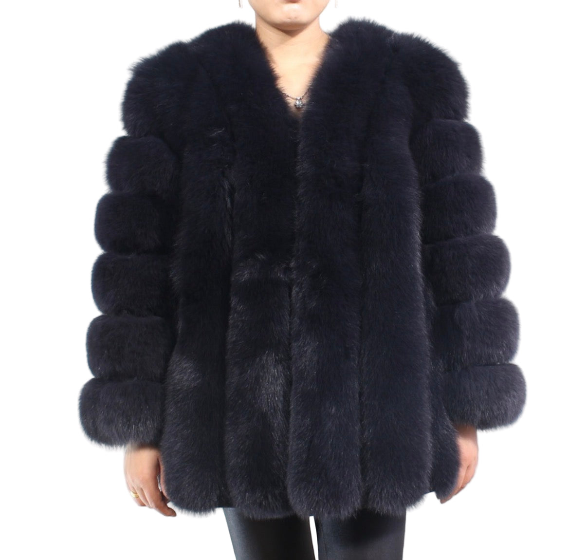 Luxury Long ‘Sydney’ Fox Fur - Charcoal Grey