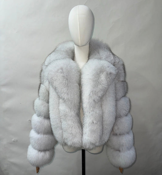 Luxury 6 Ring Collard Sydney Fox Fur - Foxtip White