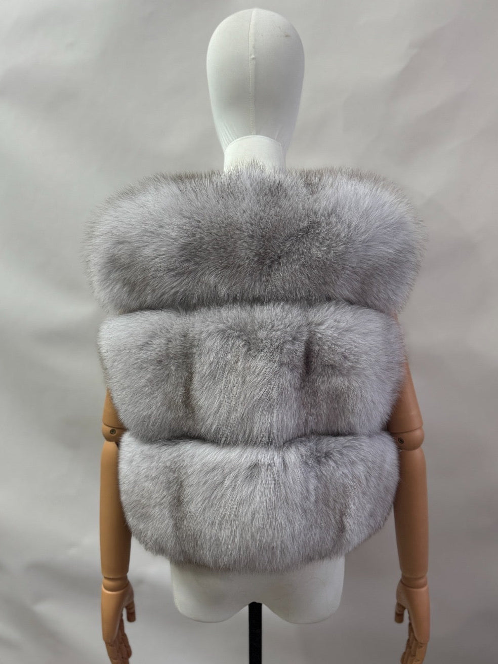 Luxury 3 Row Fox Fur Gilet - Foxtip White