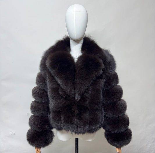 Luxury 6 Ring Collard Sydney Fox Fur - Chocolate Brown