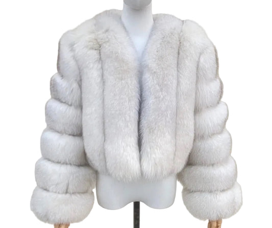 Luxury Cropped ‘Sydney’ Fox Fur - Light Beige