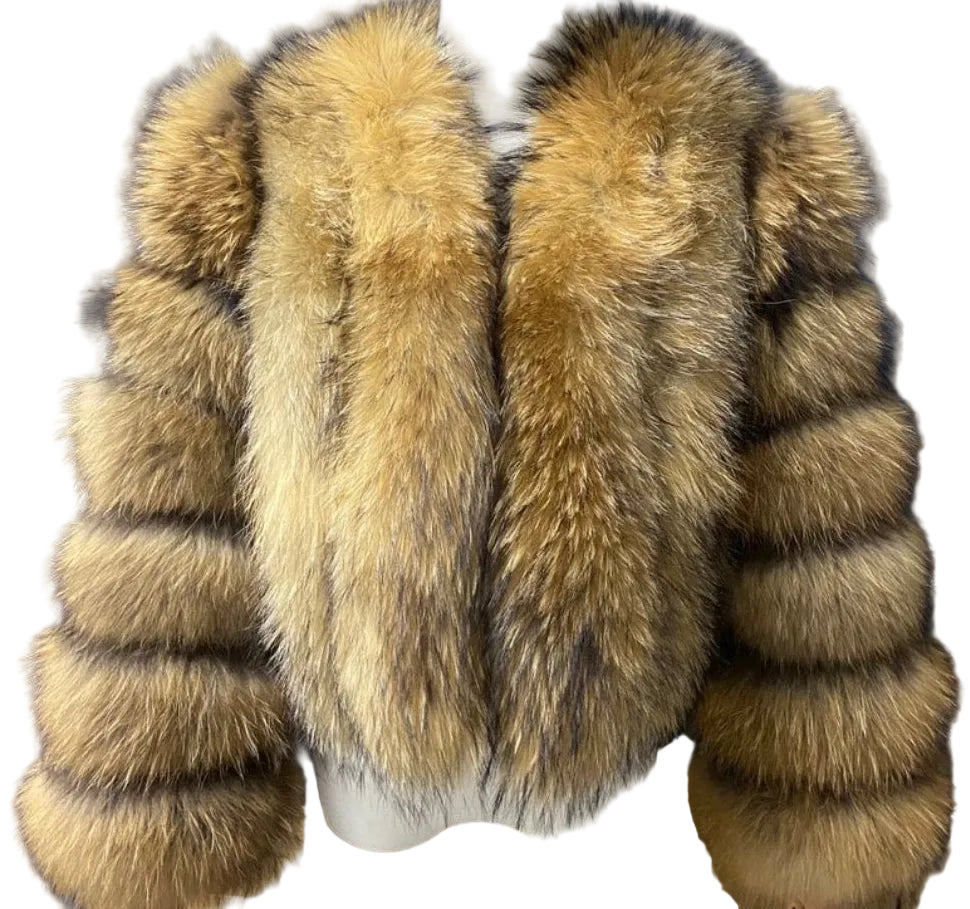 Luxury Cropped ‘Sydney’ Fox Fur- Natural